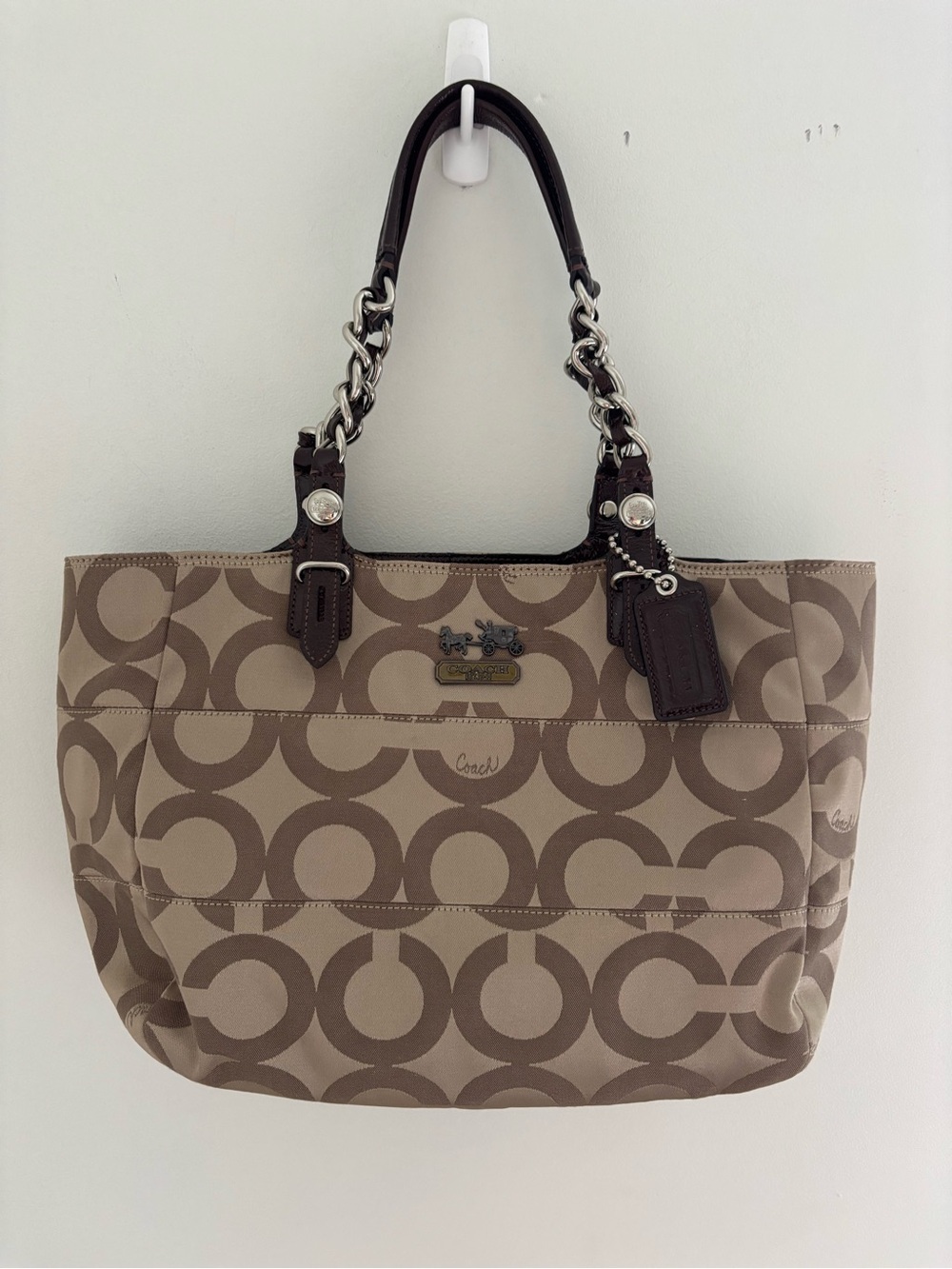 Coach Madison Tribeca Op Art Sateen Tote Bag NWOT